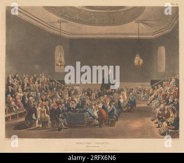 Debating Society, Piccadilly 1808 par Thomas Rowlandson Banque D'Images