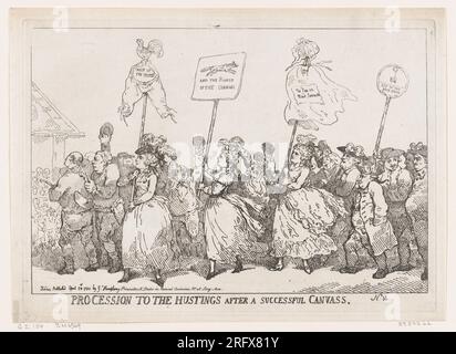 Procession aux Hustinings après Un Canvass réussi le 30 avril 1784 par Thomas Rowlandson Banque D'Images