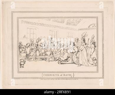 Comfort of Bath, plate 11 6 janvier 1798 par Thomas Rowlandson Banque D'Images