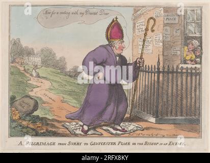 A Pilgrimage from Surry to Gloucester place or the Bishop is a Extacty 27 février 1809 par Thomas Rowlandson Banque D'Images