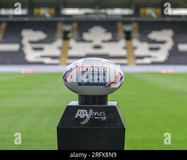 Ballon officiel du match Betfred Super League Steeden lors du match Betfred Super League Round 21 Hull FC vs Wakefield Trinity au MKM Stadium, Hull, Royaume-Uni, le 6 août 2023 (photo de Mark Cosgrove/News Images) Banque D'Images