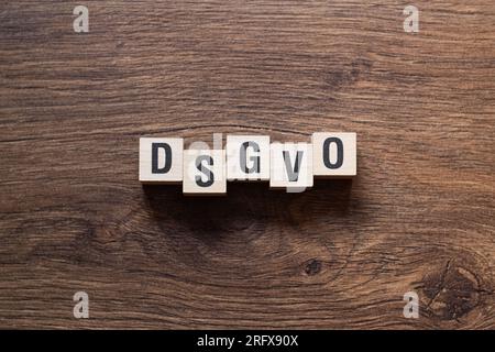 DSGVO - concept de mot sur les blocs de construction, texte Banque D'Images