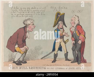 John Bull écoutant les querelles des affaires d'État 1 mai 1803 par Thomas Rowlandson Banque D'Images