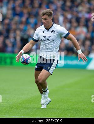 5 août 2023 : The Famous Grouse Nations Series. ScotlandÕs Huw Jones pendant l'Écosse contre France International, Scottish Gas - Murrayfield, Édimbourg. Crédit : Ian Rutherford Alamy Live News Banque D'Images