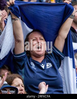 5 août 2023 : The Famous Grouse Nations Series. Supporter écossais lors de l'Scotland v France International, Scottish Gas - Murrayfield, Édimbourg. Crédit : Ian Rutherford Alamy Live News Banque D'Images