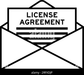 L'enveloppe et la lettre signent avec le mot accord de licence comme titre Illustration de Vecteur