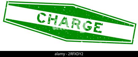 Grunge vert charge mot hexagone caoutchouc sceau timbre sur fond blanc Illustration de Vecteur