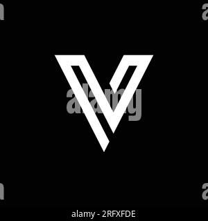 eps10 vecteur lettre initiale v modèle de conception de logo monogramme isolé sur fond noir Illustration de Vecteur