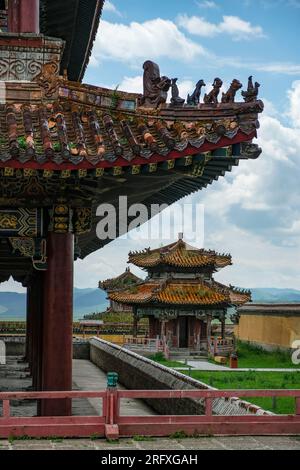 Erdenet, Mongolie - 18 juillet 2023 : Monastère Amarbayasgalant, l'un des trois plus grands centres monastiques bouddhistes de Mongolie. Banque D'Images