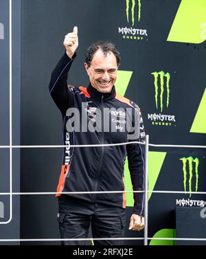 NORTHAMPTON, ROYAUME-UNI. 06 août 23. Lors de la finale du Grand Prix de Grande-Bretagne Monster Energy sur le circuit de Silverstone le dimanche 06 août 2023 à NORTHAMPTON, EN ANGLETERRE. Crédit : Taka G Wu/Alamy Live News Banque D'Images