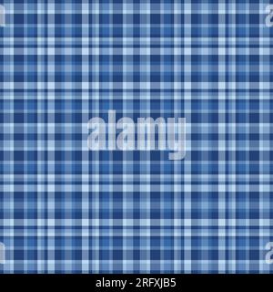 Textile vecteur tartan de texture de vérification de fond avec un plaid en tissu à motif sans couture dans des couleurs bleues et claires. Illustration de Vecteur