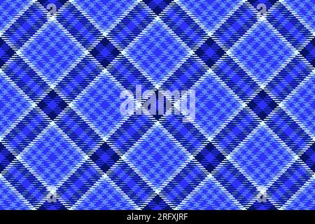 Vérifiez le textile sans couture de motif de tissu Plaid avec un tartan vecteur de fond de texture dans des couleurs bleues et claires. Illustration de Vecteur
