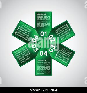 Modèle de conception d'infographie vectorielle. Concept commercial avec 6 options, pièces, étapes ou processus. Visualisation des données. Vecteur et illustration. Illustration de Vecteur