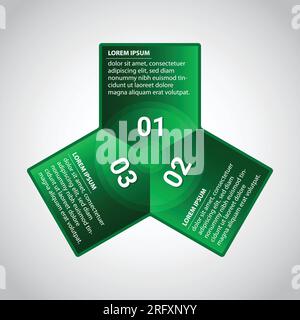 Modèle de conception d'infographie vectorielle. Concept commercial avec 3 options, pièces, étapes ou processus. Visualisation des données. Vecteur et illustration. Illustration de Vecteur
