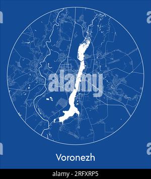 Plan de la ville Voronezh Russie Europe bleu impression ronde cercle illustration vectorielle Illustration de Vecteur