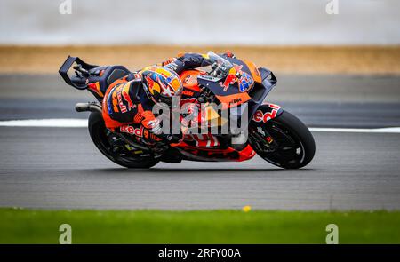 Jack Miller de Red Bull KTM Factory Racing lors du Grand Prix de Grande-Bretagne Monster Energy 2023 à Silverstone, Towcester. Date de la photo : dimanche 6 août 2023. Banque D'Images