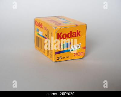 NEW YORK, États-Unis - 04 AOÛT 2023 : boîte de film Kodak Color plus 200 Banque D'Images