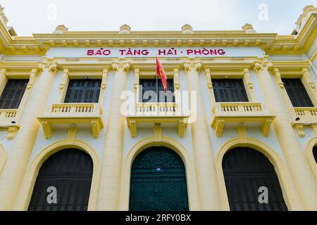 Vue extérieure de l'aéroport Cat Bi dans la ville de Hai Phong, Viet Nam. 26 juillet 2023. Banque D'Images