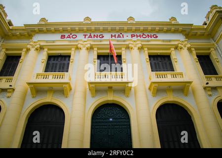 Vue extérieure de l'aéroport Cat Bi dans la ville de Hai Phong, Viet Nam. 26 juillet 2023. Banque D'Images