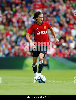 6 août 2023 ; Aviva Stadium, Dublin, Irlande : match amical de pré-saison, Manchester United contre Athletic Bilbao ; Alvaro Fernandez (Manchester United) Banque D'Images