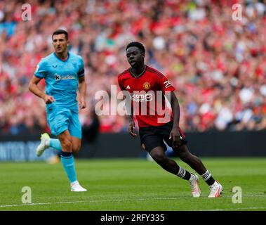 6 août 2023 ; Aviva Stadium, Dublin, Irlande : match amical de pré-saison, Manchester United contre Athletic Bilbao ; Omari Forson de Manchester United Banque D'Images