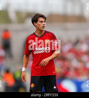 6 août 2023 ; Aviva Stadium, Dublin, Irlande : match amical de pré-saison, Manchester United contre Athletic Bilbao ; Facundo Pellistri de Manchester United Banque D'Images