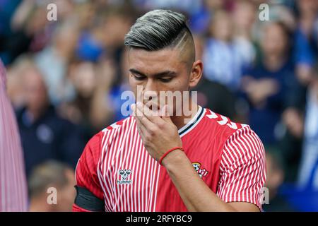 Sheffield, Royaume-Uni. 04 août 2023. Le milieu de terrain de Southampton Carlos Alcaraz lors du Sheffield Wednesday FC vs Southampton FC EFL Championship Match au Hillsborough Stadium, Sheffield, Royaume-Uni le 4 août 2023 Credit : Every second Media/Alamy Live News Banque D'Images