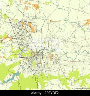 Carte vectorielle de ville de Pune, Maharashtra, Inde Illustration de Vecteur