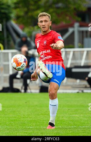 Hvidovre, Danemark. 06 août 2023. Magnus Fredslund (30) de Hvidovre IF vu lors du 3F Superliga match entre Hvidovre IF et Aarhus GF au Pro ventilation Arena de Hvidovre. (Crédit photo : Gonzales photo/Alamy Live News Banque D'Images