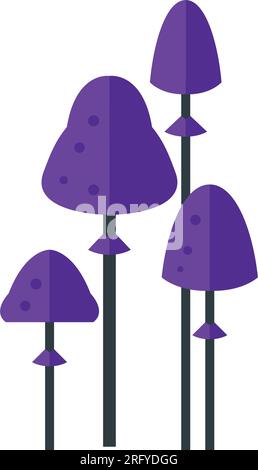 Icône de vecteur champignons psilocybine violette Illustration de Vecteur