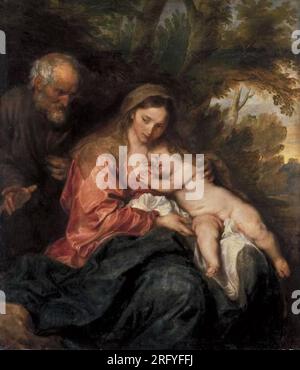 Repos sur le vol vers l'Egypte vers 1630 par Anthony van Dyck Banque D'Images