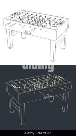 Illustrations vectorielles stylisées d'une table de baby-foot classique Illustration de Vecteur