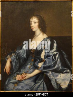 Portrait d'Henrietta Maria de Bourbon, reine d'Angleterre (1609-1669) entre 1636 et 1638 environ par Anthony van Dyck Banque D'Images