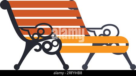 Banc avec accoudoirs décoratifs forgés Illustration de Vecteur