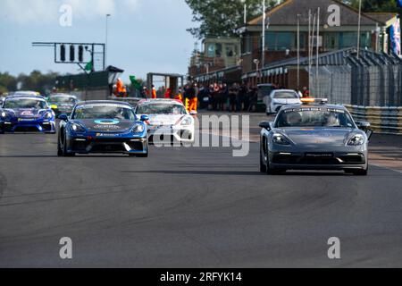 Porsche Sprint Challenge Great Britain Croft circuit Banque D'Images