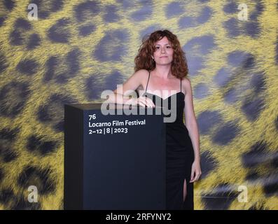 Locarno, . 06 août 2023. Locarno, Swiss Locarno film Festival 2023 la imatge permanent film ci photocall in the photo:Laura ferrés réalisatrice crédit : Independent photo Agency/Alamy Live News Banque D'Images