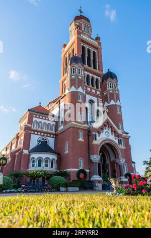 La cathédrale Saint-Jean l'évangéliste dans le centre-ville de Lafayette, Louisiane Banque D'Images