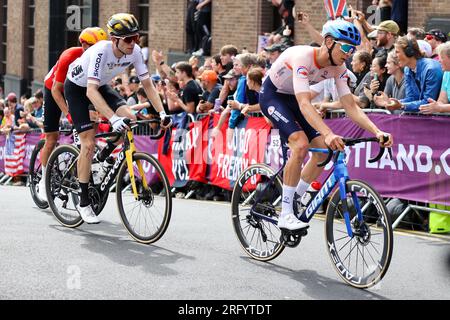 Glasgow, Royaume-Uni. 06 août 2023. GLASGOW, ÉCOSSE - 6 AOÛT : Jan Maas des pays-Bas lors de la course sur route élite hommes le jour 4 des 96e Championnats du monde cycliste UCI Glasgow 2023 le 6 août 2023 à Glasgow, Écosse. (Photo de Tim Buitenhuis/Agence BSR) crédit : Agence BSR/Alamy Live News Banque D'Images