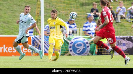 Homberg, Deutschland. 29 juillet 2023. Firo : 07/29/2023 football, test match, match amical, 3e saison de Bundesliga 2023/24 MSV Duisburg - duels de Graafschap, Vincent Muller crédit : dpa/Alamy Live News Banque D'Images