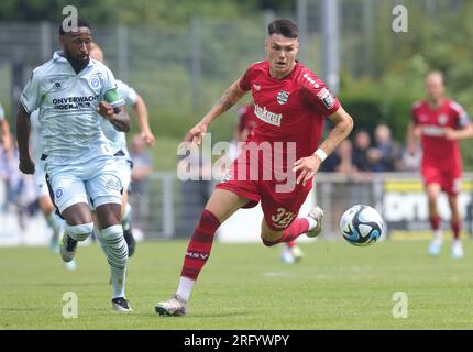 Homberg, Deutschland. 29 juillet 2023. Firo : 07/29/2023 football, test match, match amical, 3e saison de Bundesliga 2023/24 MSV Duisburg - duels de Graafschap, Niklas Kolle crédit : dpa/Alamy Live News Banque D'Images