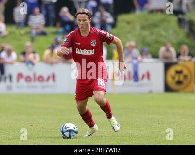 Homberg, Deutschland. 29 juillet 2023. Firo : football 07/29/2023, test match, match amical, 3e saison Bundesliga 2023/24 MSV Duisburg - de Graafschap single action Caspar Jander crédit : dpa/Alamy Live News Banque D'Images