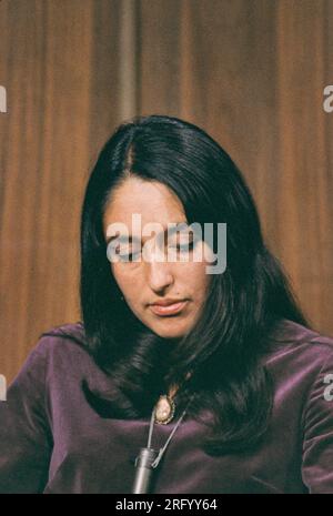 Chanteuse folklorique / activiste Joan Baez, 1973 Banque D'Images