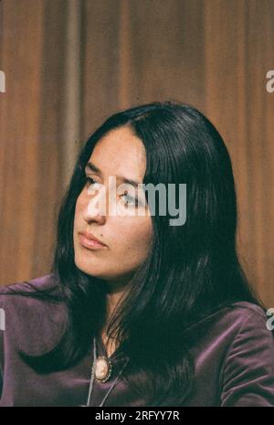 Chanteuse folklorique / activiste Joan Baez, 1973 Banque D'Images