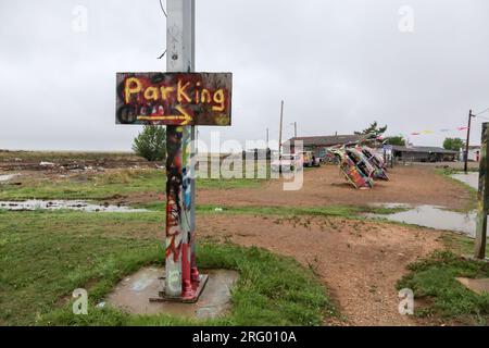 VW Slug Bug Ranch, Conway Panhandle, Texas Banque D'Images