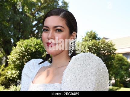 Locarno, . 06 août 2023. Locarno, Swiss Locarno film Festival 2023 vérités essentielles du film de lac ci photocall dans la photo:Shaina Magdayao actrice crédit : Agence photo indépendante/Alamy Live News Banque D'Images