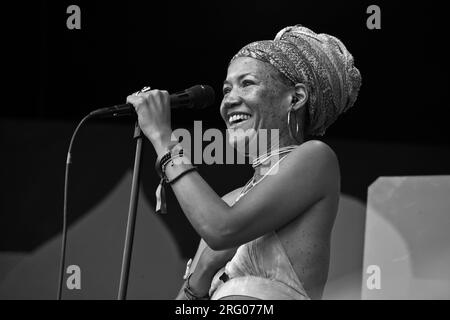 PATRICE QUINN chante pour KAMASI WASHINGTON effectuant à la 59e Festival de Jazz de Monterey, Californie Banque D'Images