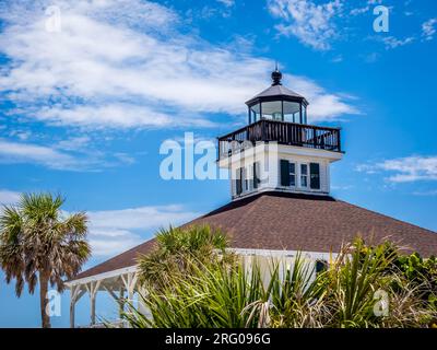 Le phare de Port Boca Grande sur le golfe du Mexique dans le parc d'État de Gasparilla Island sur Gasparilla Island en Floride Banque D'Images