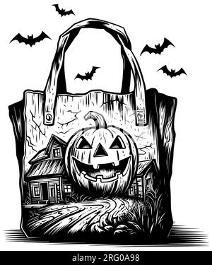 Sac Trick or Treat Illustration de Vecteur