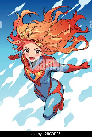 Red Hair Superheroine Illustration de Vecteur