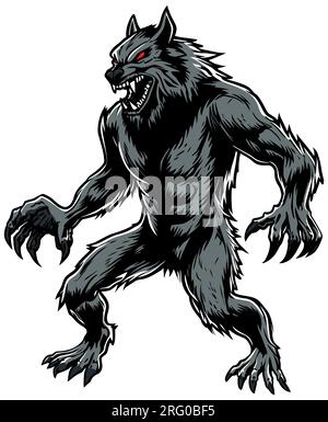 Werewolf sur White Illustration de Vecteur